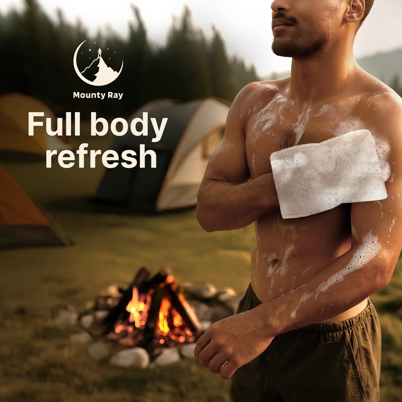 Personal Rinse Free Bath Sponge Kits (Pre-Soaked Shower Glove &