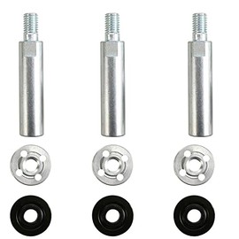 BDHI 3pcs Angle Grinder Extension Connecting Rod Stainless Steel Rotary Extension Shaft Set with Pressure Plates(Y195-3)