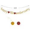 Gold Glitter Happy 4th Anniversary Banner Backdrop, 4th Wedding Anniversary