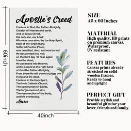 Apostles Creed Wall Art, Christian Scripture 'Our Father' - 24x16