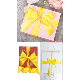 Yellow Satin Ribbon 10MM X 25 Meters - for Gifts Wrap, Sew, Party, Decorations, Crafts, Dress, Events, Bows Cars Floral Much More