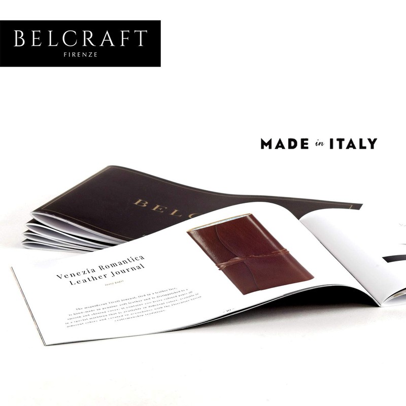 Venezia Romantica Large Leather Bound Journal, A5 (15x21 cm) Dark