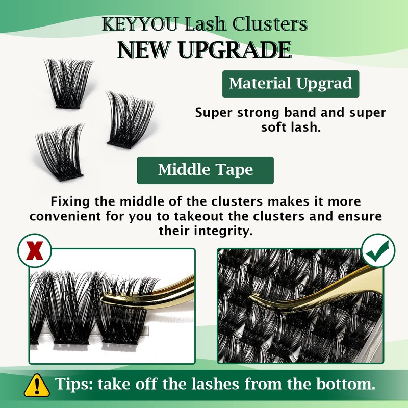 Lash Clusters 96pcs Individual Lashes D Curl 14mm Eyelash Clusters