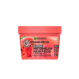 Garnier Hair Food 3-In-1 Fine Hair Treatment Leave-in Mask, 4x More Plumped Hair, For Fine Hair, No Silicones, Vegan Formula, Watermelon, Ultimate Blends, 400ml