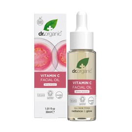Dr. Organic Guava Vitamin C Moisture Boosting Oil | Hydrating & Brightening for Dull, Dehydrated Skin, With Tropical Guava Extract, 100% Natural Origin, Vegan, 30 mL / 1 fl oz