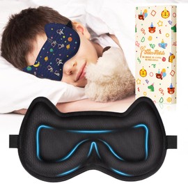 Miss Adola Sleep Mask for Kids - 3D Contoured Cup Cute Sleep Eye Cover with Adjustable Strap Kawaii Cartoon Soft Blindfold Eyeshade for Boys Girls Teens, Green Dinosaur