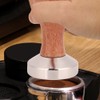 Stainless Steel Manual Coffee Powder Flat Tamper with Wood Handle