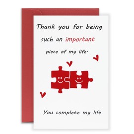Valentines Card for Him Her Anniversary: Card for Wife Husband Girlfriend Boyfriend - Cute Puzzle Pattern -Fiancee Partner/Valentines Day Greeting Cards for Loved One/Birthday Card