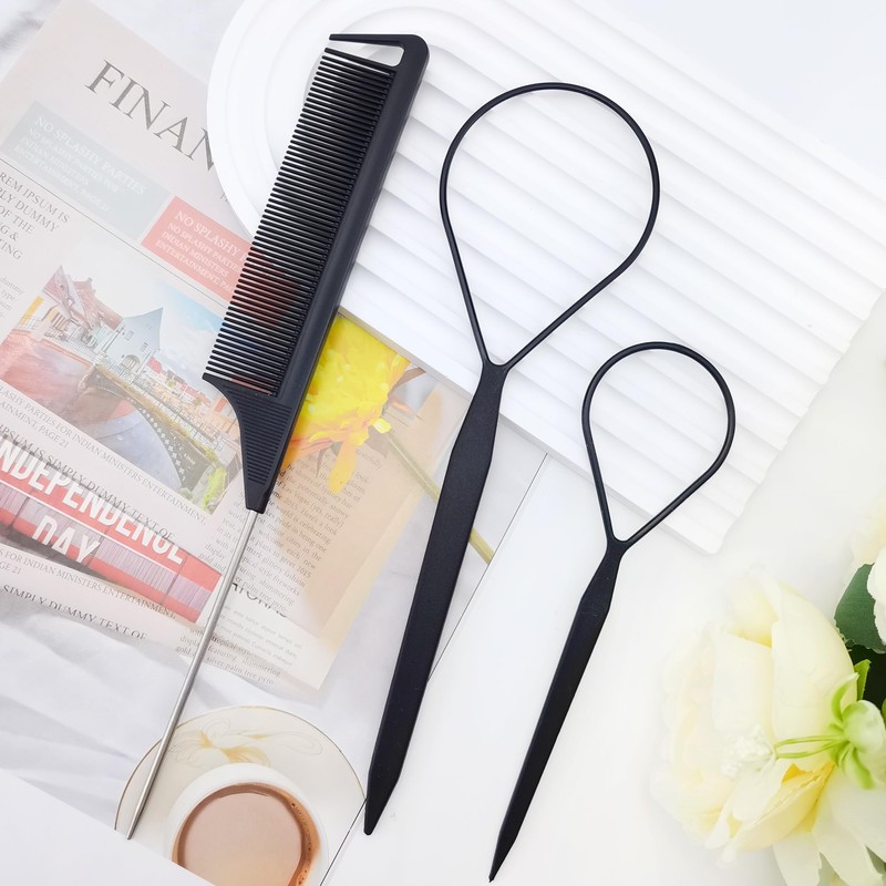 Quacc 3 PCS Hair Styling Tool Set Topsy Tail Hair