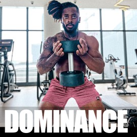 Anthem Athletics Dominance - Pantalones cortos de gimnasio para hombre de 7 pulgadas, con bolsillo con cremallera para culturismo, levantamiento, entrenamiento y correr, Gris Jaspeado, L