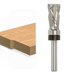 Sinoprotools Solid Carbide Compression Flush Trim Router Bit, 1/4 Inch Shank Top Bearing Spiral Pattern/Plunge Flush Trim Router Bits for Wood Flush Trimming,Up-Down Cut 1/4"X1/2"X1"X2-3/4"(1 Bits)