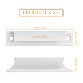 Kioiner 2 Pcs Sliding Door Handles, Aluminum Alloy Curved Handle Balcony Door Handle Door Pull Handle with Screws for Drawers Windows Screens Cabinets Wardrobes Cupboard Sliding Doors (White)