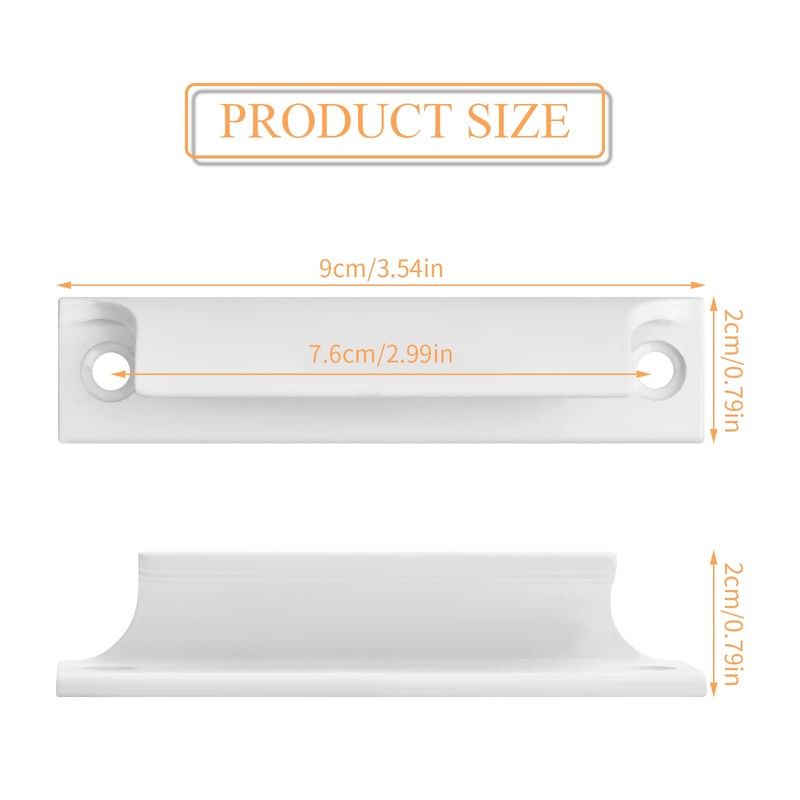 Kioiner 2 Pcs Sliding Door Handles, Aluminum Alloy Curved Handle