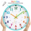 VINILITE Children's Wall Clock without Ticking Noises Learning Clock 25