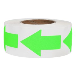 MECCANIXITY Arrow Stickers 1.97"x1.26", Directional Arrow Signs Fluorescent Marking Tapes for Office Marking Plans (Green, Pack of 500)
