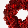 30cm Christmas Wreath Door Decoration Wooden Red Pine Cone Garland