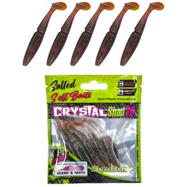 SEABUZZ Rubber Fish Fishing Lure Set 5 Pieces x 70 mm - Rubber Bait for Catfish and Zander & Pike - Trout & Perch Artificial Bait - Predator Fish Fishing Set - Freshwater and Saltwater Fishing