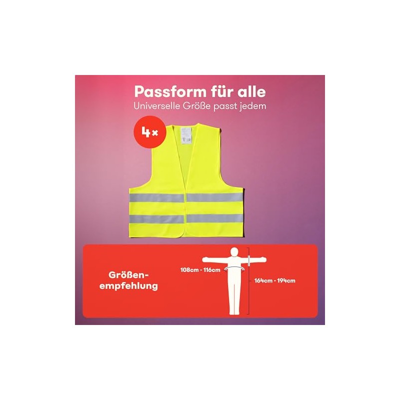PURAHELP Set of 4 Car Safety Vests – Valid throughout