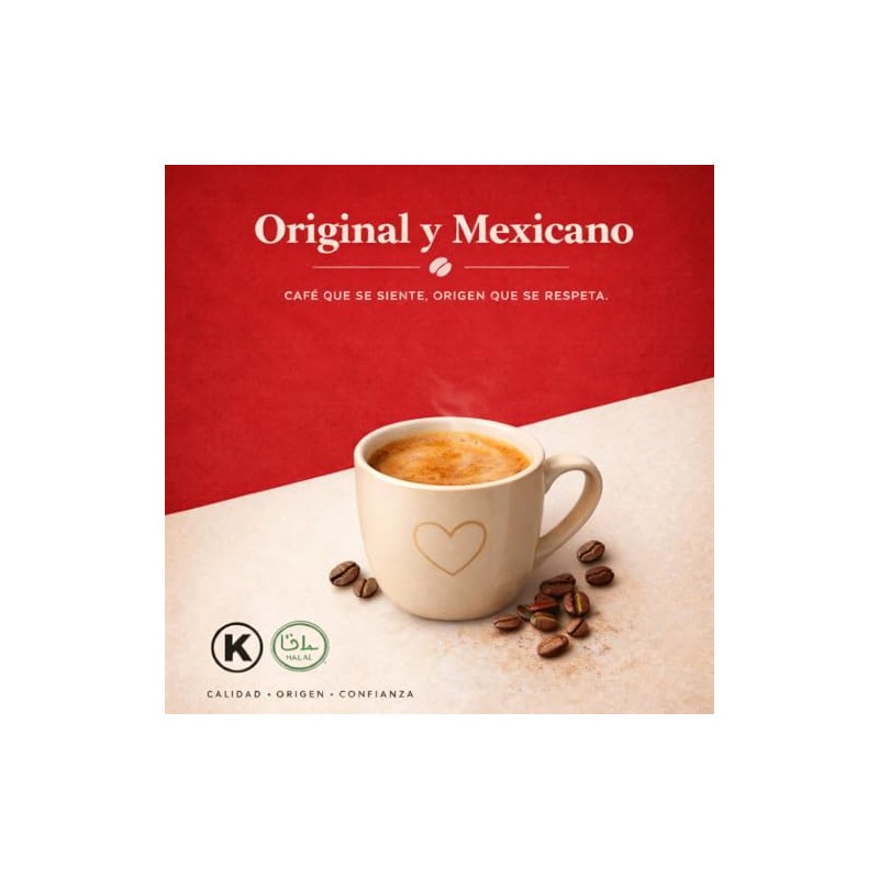 Amor Café Soluble Gourmet Mezcla Original, Café Instantáneo Premium, tostado