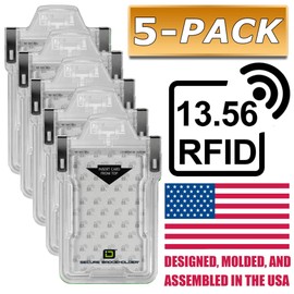 Identity Stronghold - Secure RFID Badge Holder for 1 Card - Heavy Duty Hard Plastic ID Badge Holder - USA Molded and Assembled - FIPS 201 Approved RFID Blocking Security - Clear