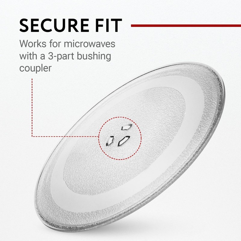 IMPRESA Microwave Glass Plate Replacement - 9.6-Inch Clear Tempered Glass