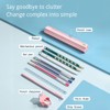 Cute Pencil Box Hexagonal with 6 Pencils Standing Pen Holder