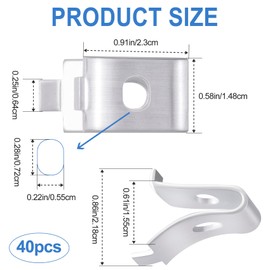 Isslly 40pcs Cabinet Shelf Clips, Metal Adjustable Shelf Bracket Clips, Shelf Pegs, Shelf Support Pins, Pilaster Shelf Support Clip for Metal Shelving -Silver