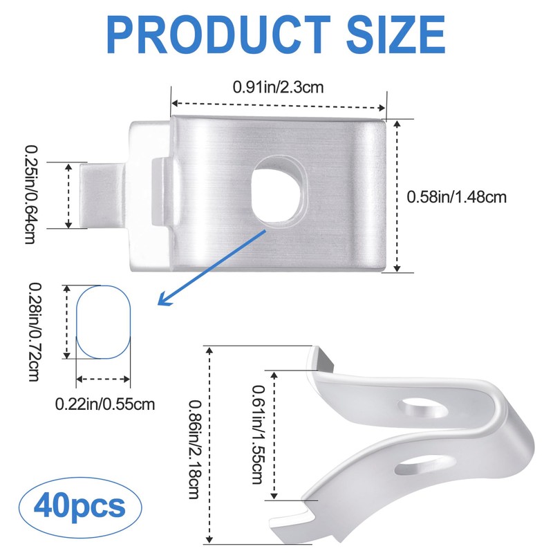 Isslly 40pcs Cabinet Shelf Clips, Metal Adjustable Shelf Bracket Clips,