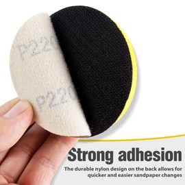 Shawya 3 Inch Sanding Disc 50 PCS Gold Hook and Loop No Hole Sanding Discs 220 Grit Aluminum Oxide Orbital Sander Sandpaper for Wood Auto Body Paint Metal Polishing Use