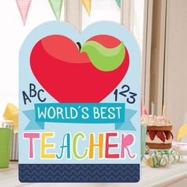 Big Dot of Happiness Teacher Appreciation - First Day of School Giant Greeting Card - Big Shaped Jumborific Card - 16.5 x 22 inches