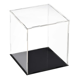 sourcing map Acrylic Clear Display Case Box Dustproof Protection Cube Collectible Display Box 15 x 15 x 20 cm