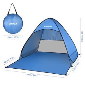 Automatic Instant Pop Up Beach Tent Lightweight Outdoor UV Protection Camping Fishing Tent Cabana Sun Shelter
