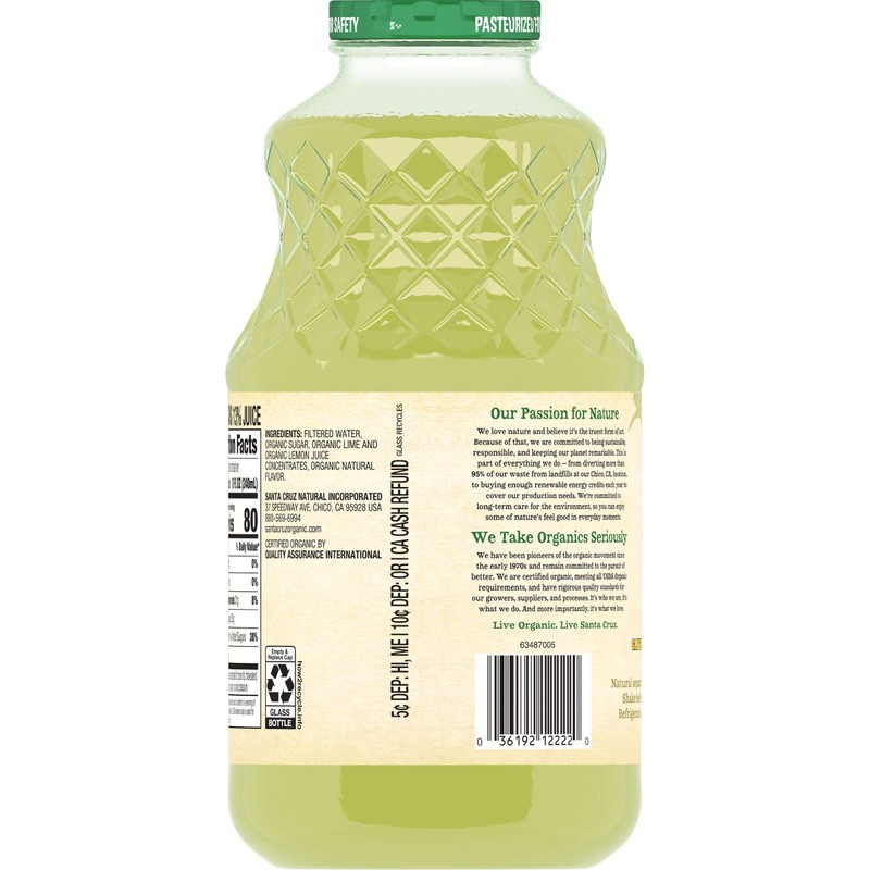 Santa Cruz Organic Limeade, 32 Ounces