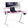 Techni Sport TS-200 Computer Gaming Desk with Shelving, Pinkcolor: Pink