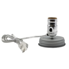 Creative Hobbies DIY Mason Jar Lamp Making Kit - Silver Color Lid & Socket Great for Lamp Conversion, Fits Wide Mouth Canning, Fruit, Mason Jars, Pre-Wired and Easy to Use