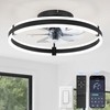 ZMISHIBO Ceiling Fans with Lights and Remote, 19.7'' Low Profile