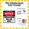 BTHUKO Notice Trespassers Will Be Shot Aluminum Composite Outdoor Sign