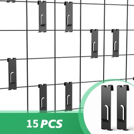 Tcevily 15 Pcs Gridwall Utility Notch Hook Gridwall Picture Hanger Commercial Black Grid Wall Panel Pegs for Panel Pegboard Grid Shelf Hanging Display (15, Black)