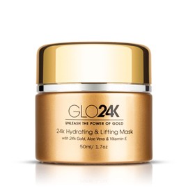 GLO24K Hydration and Lifting Mask with 24K Gold, Aloe Vera, Peptides and Vitamins