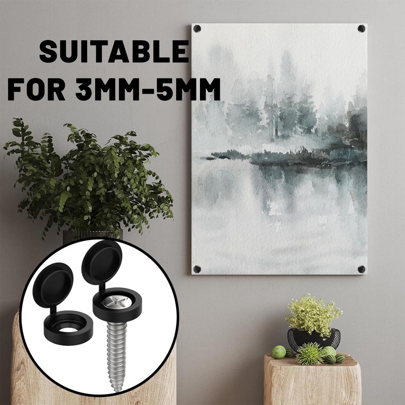 CATOR 72 Pieces License Plate Screws and Caps, 36 Screws