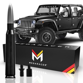 50 Cal Bullet Antenna for Jeep Wrangler Gladiator 2007-2024 | Gray Black Jeep Antenna Wrangler JK Jeep Wrangler Antenna Jeep Gladiator Antenna Truck Jeep Antenna Wrangler JL Jeep Wrangler Accessories