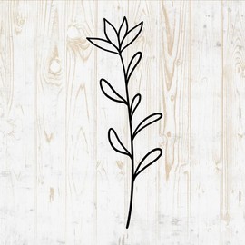 Flower Bouquets Wall Decals - Flower Bouquets Wall Stickers - Minimalistic Minimalist Floral Botanical Leaves Branches Silhouette - Car Window Tumbler Laptop Bedroom Room Home Decor DWSV13293