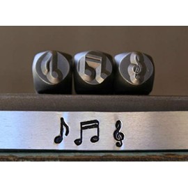 6mm Eighth Bar, Double Bar & G Clef Music Note Metal Punch Design 3 Stamp Set - Supply Guy - CH-206207213