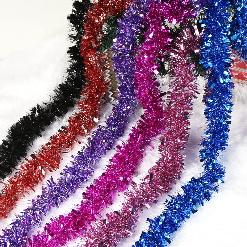 Bluelves Christmas Garlands, 4 Pieces Tinsel Garland, 2 m Tinsel