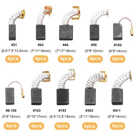 Hcunbsu 40pcs Electric Motor Carbon Brushes, 10 Sizes Motor Replacement Repair Parts, Carbon Brushes for Electric Hammer Drills, Circular Saws, Angle Grinders, Blower, Blender