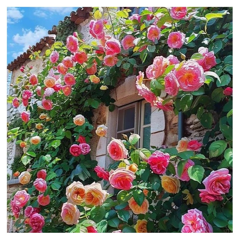 800 Climbing Rose & 200 Jasmine Seeds – Lush, Scented