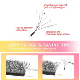 XIUSUZAKI W Lash Extensions Supplies 6D Eyelash Extensions W Shape 0.07mm Thickness C Curl 14mm Premade Fans Easy Fan Lashes Volume Matte Black 12 Rows Crisscross Eye Lashes(W-6D-0.07-C,14mm)
