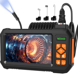 Endoscope Camera with Light, IP67 Waterproof Sewer Camera, 4.3" IPS Screen 1080P HD Snake Camera with 8 LED Lights, 16.5ft Semi-Rigid Snake Camera, Inspection Borescope (Gadgets for Men)