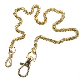 Watchvshop Pocket Watch Chains Albert Chain Gold Color Spiga Wheat Chain with Swivel Lobster Clasp FC78