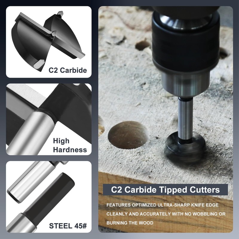 2-7/8" | 73mm Forstner Drill Bit,Tungsten Carbide Tipped - for